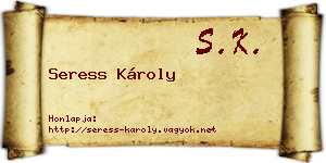 Seress Károly névjegykártya